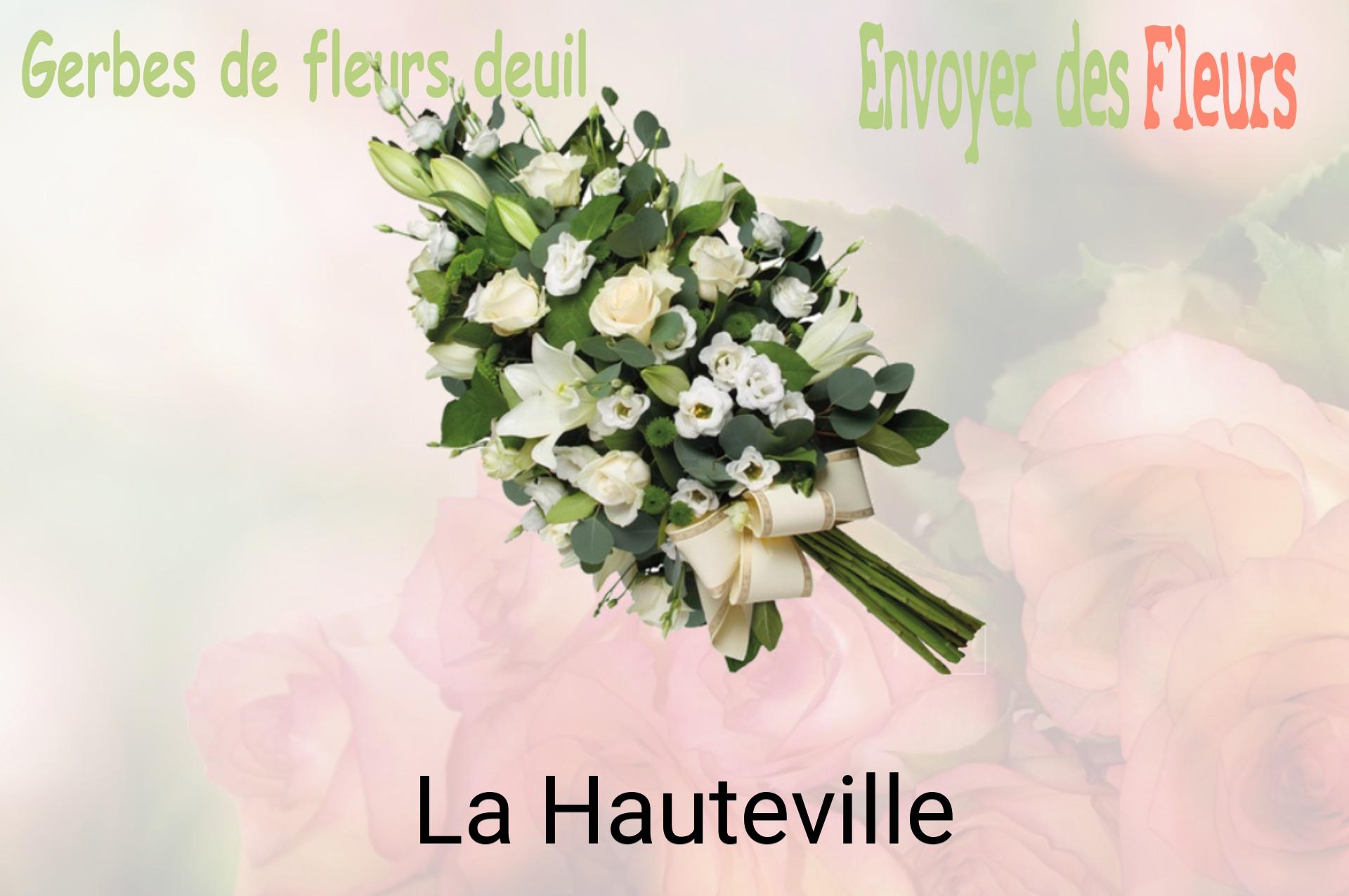 Gerbe de fleurs de deuil livrée à La Hauteville